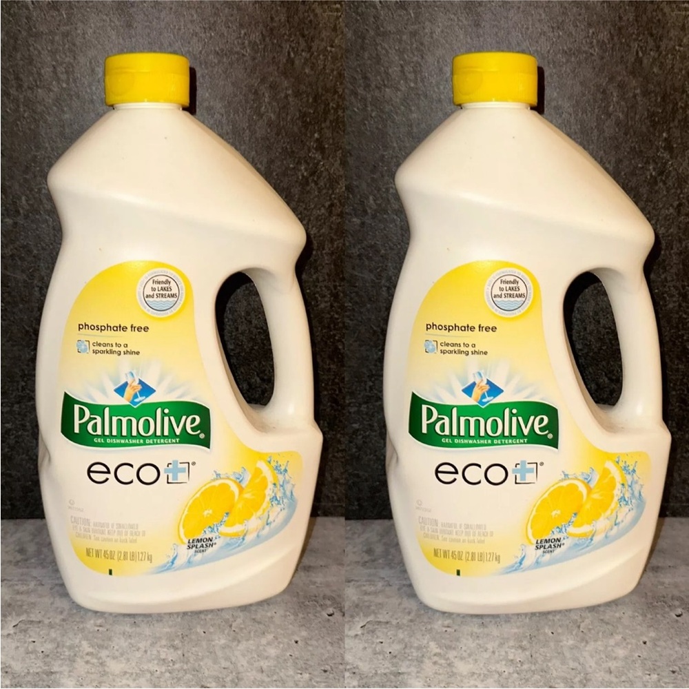 2 Lot Palmolive Eco Dishwasher Detergent Gel, Lemon Splash 45 oz